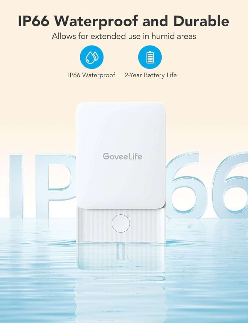 GoveeLife Premium Smart Water Leak Detector 2 with 1968ft Ultra-Long Range, WiFi Water Sensor with SMS/Email/APP Push and Sound Alarm, 5-Year Battery Life, Suitable for Home, Basement, Kitchen, 6 Pack - Image 7