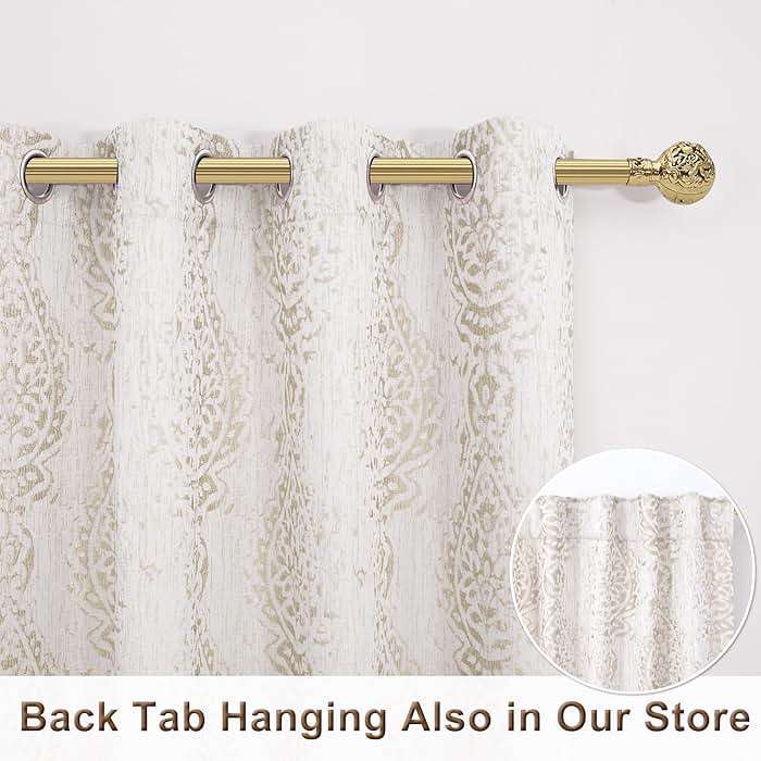 Taupe Geometric Curtains 84 Inches Long for Living Room 2 Panels 50% Blackout Window Design Moroccan Damask Patterned Neutral Contemporary Curtains for Dining Room Bedroom,Grey Tan Beige/Light Brown - Image 4