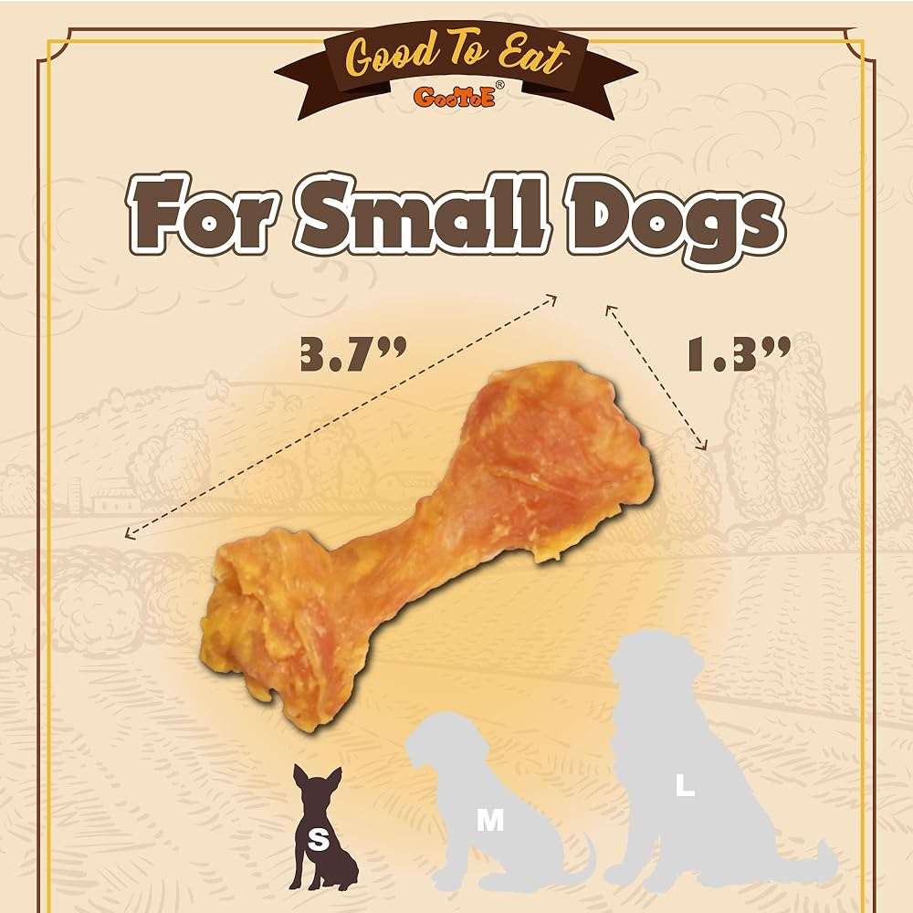 Gootoe Turkey Tendons for Dogs –All-Natural, Hypoallergenic Dog Treats, Rawhide Alternative, Long Lasting Puppy Chews, Healthy Dog Treats for Small Breeds, Bone (S), 6 Count Pack - Image 2