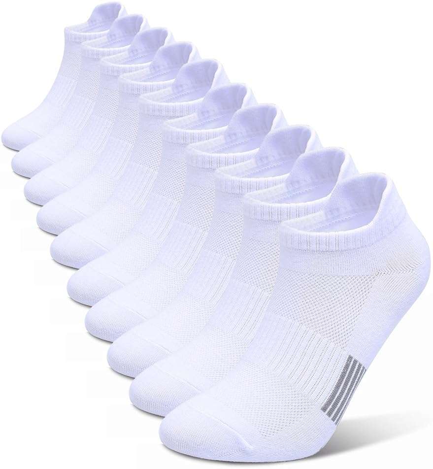 Henwarry Women's 10 Pairs Athletic Running Low Cut Socks Thin Cotton Soft Ankle Tab Socks - Image 1