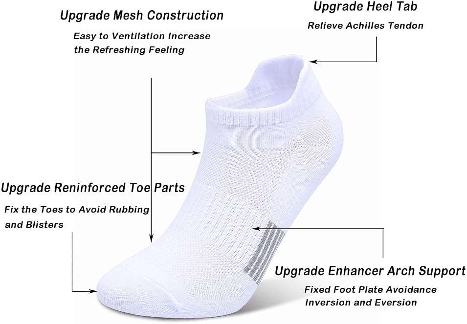 Henwarry Women's 10 Pairs Athletic Running Low Cut Socks Thin Cotton Soft Ankle Tab Socks - Image 3