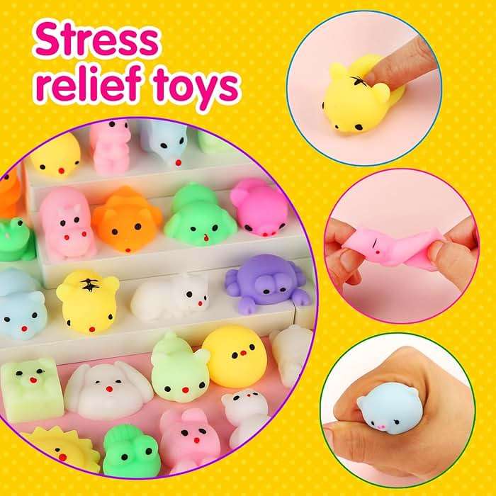 200 Pcs Mochi Squishy Toys, Kawaii Squishies Bulk Party Favors for Kids 4-8 8-12 Boys Girls Toddlers Teens, Gifts for Eastet Egg Fillers Birthday Party Classroom Prizes Goodie Bag Stuffers - Image 4