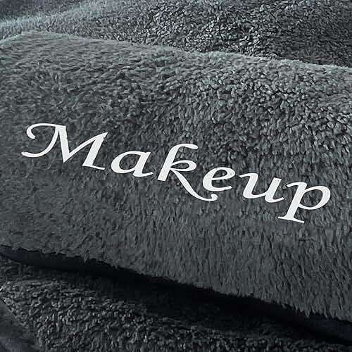 Cosy Family 10 Pack Makeup Remover Wash Cloths - Soft Microfiber Fingertip Facial Cleansing Cloths for Hand and Make Up, 12 x 12 in, Black Grey - Image 8