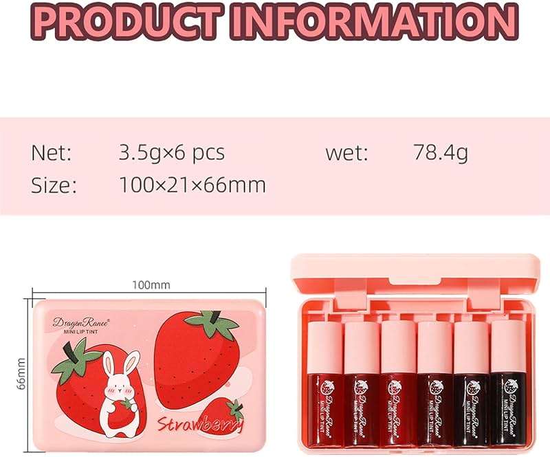 Lip Stain, 6 Colors Lip Tint Stain Mini Liquid Lipstick, Lip Stain Long Lasting Waterproof, Lip Gloss for Women, Makeup, Make Up, Makeup Set, Teen Girl Stuff, Cute Stuff, Maquillaje, High Pigment - Image 7