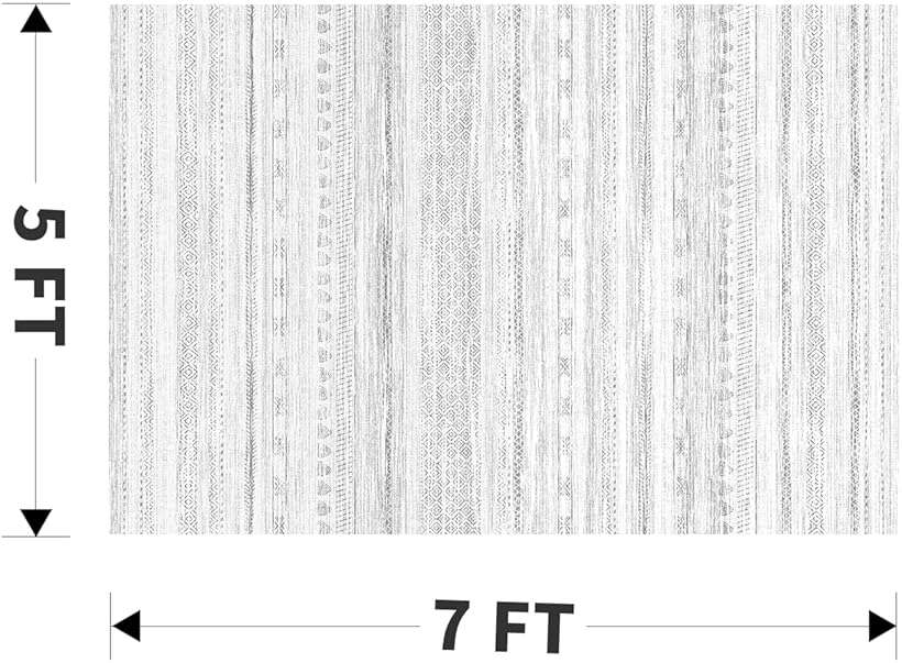 5x7 Area Rugs for Living Room Machine Washable Rug Distressed Indoor Carpet Neutral Moroccan Boho Rug Ultra Soft Area Rug for Bedroom Dining Room Playroom Office, Grey - Image 2