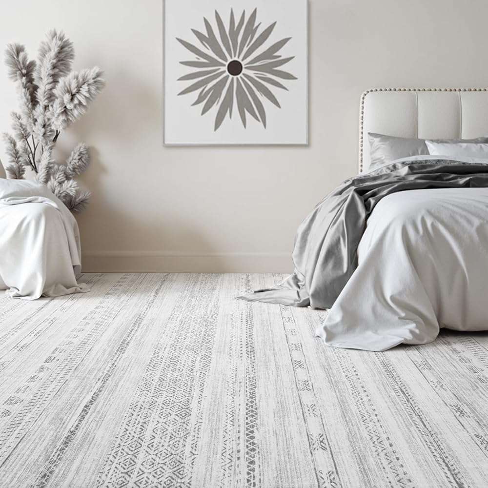 5x7 Area Rugs for Living Room Machine Washable Rug Distressed Indoor Carpet Neutral Moroccan Boho Rug Ultra Soft Area Rug for Bedroom Dining Room Playroom Office, Grey - Image 4
