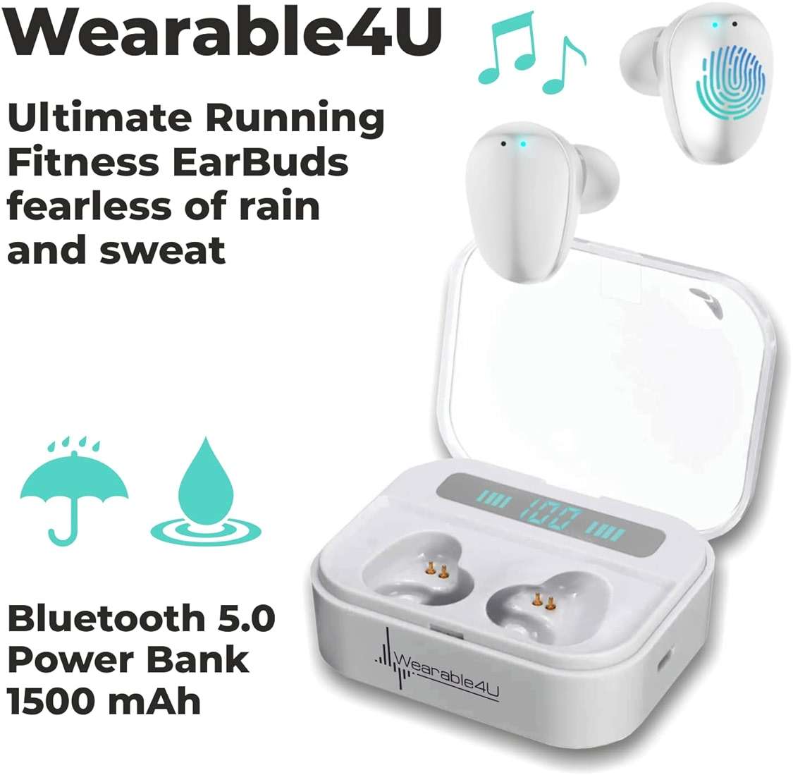 Wearable4U Garmin Forerunner 265 Music GPS Running 46 mm Smartwatch, Black with AMOLED 1.3 in Touchscreen Display White Earbuds Bundle, Black +Wht EarBuds - Image 6