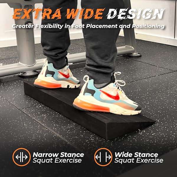 Actomall Squat Wedge Block - Large One-Piece Slant Board for Heel Elevated Squats, Knees Over Toes & Calf Stretches - Weightlifting & Recovery Training - Image 2