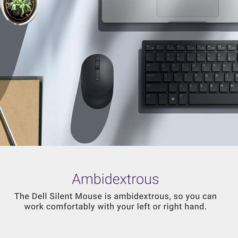 Dell MS355 Silent Mouse - Programmable Scroll Wheel, Secure Dual-Mode Connectivity, Adjustable DPI and Polling Rate Upto 250Hz, Ambidextrous, Low Battery LED Indicator, 3-Year Warranty - Black - Image 5
