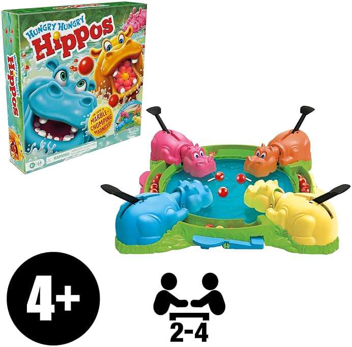 Hasbro Gaming Hungry Hungry Hippos Game for Preschoolers | Instant Marble Relaunch, Easy Set-Up & Storage| Ages 4 and Up | 2 to 4 Players | Kids Games - Image 13