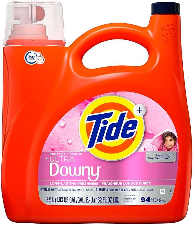 Tide Plus Boost of Ultra Downy Liquid Laundry Detergent, April Fresh Scent, 132 fl oz, 94 Loads, Laundry Detergent Liquid with Long-Lasting Freshness - Image 11