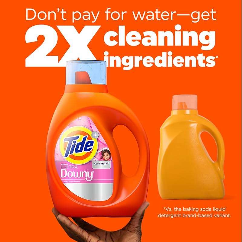 Tide Plus Boost of Ultra Downy Liquid Laundry Detergent, April Fresh Scent, 132 fl oz, 94 Loads, Laundry Detergent Liquid with Long-Lasting Freshness - Image 6