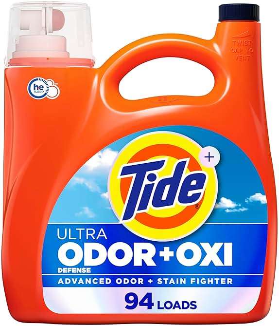 Tide Ultra Odor Defense Plus Oxi Liquid Laundry Detergent, 132 fl oz, 94 Loads, Advanced Odor and Stain Fighting Laundry Detergent Liquid - Image 1