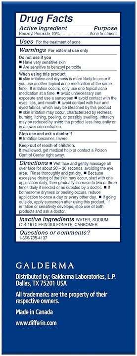Differin Acne Face Wash with 10% Benzoyl Peroxide, Maximum Strength OTC Acne Foaming Cleanser, Fast Acting Acne Treatment for Face and Body, 5 oz. - Image 8