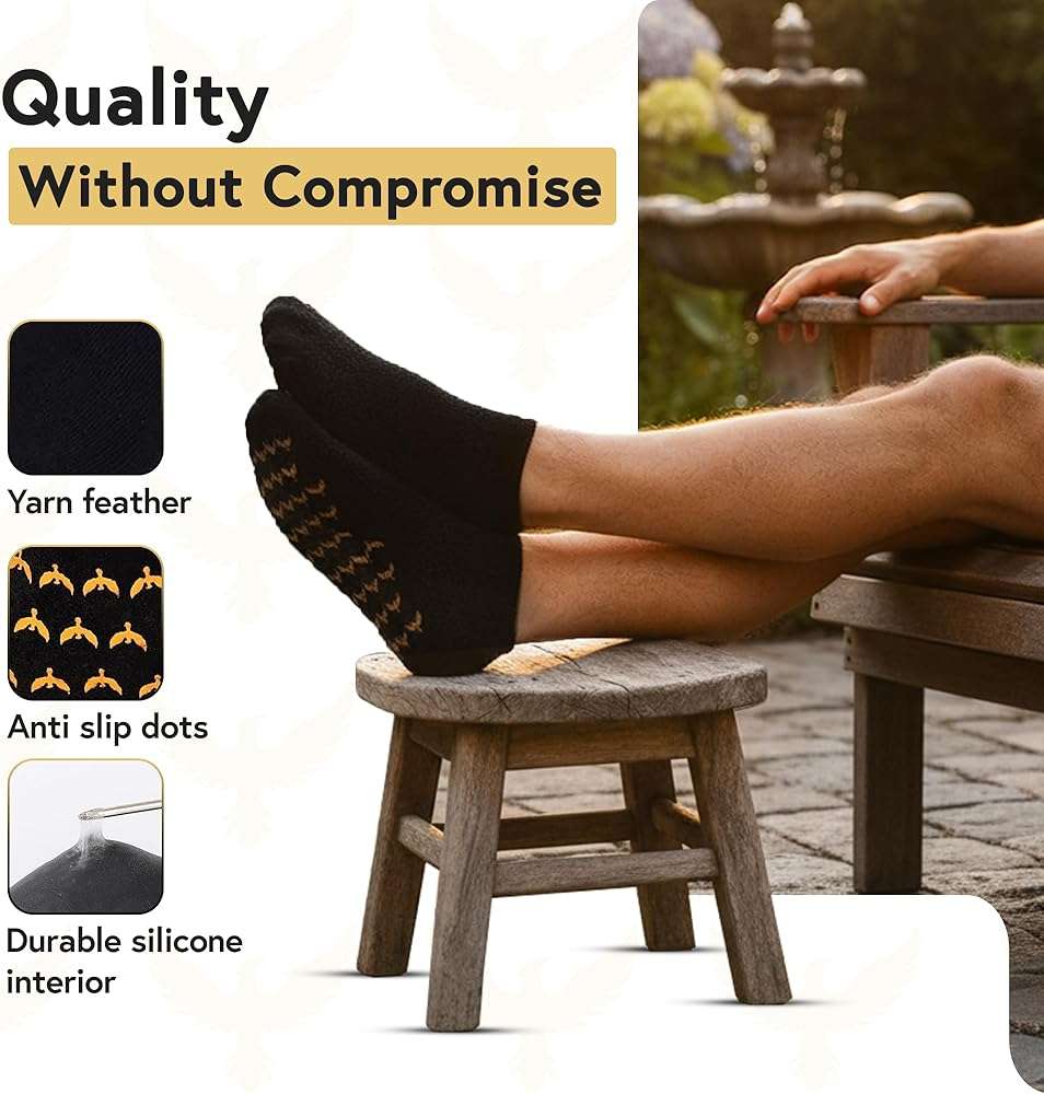 Phoenix Foot Peel Moisturizing Gel Socks for Men - Extra Large 2 Pairs - Silicone Heel Socks, Cracked Heel Treatment, Reusable Spa Socks with Shea Butter for Dry Skin & Foot Care - Image 7