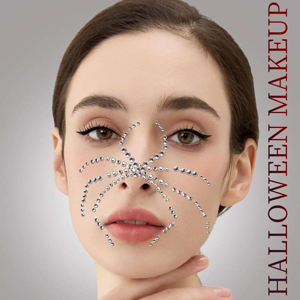 Teenitor Face Gems Self Adhesive Face Gems and Pearls for Makeup, Festival Jewels for Halloween Rave Accessories Hair Gems, Rhinestone Stickers for Face, Eye, Makeup, Body - Image 2