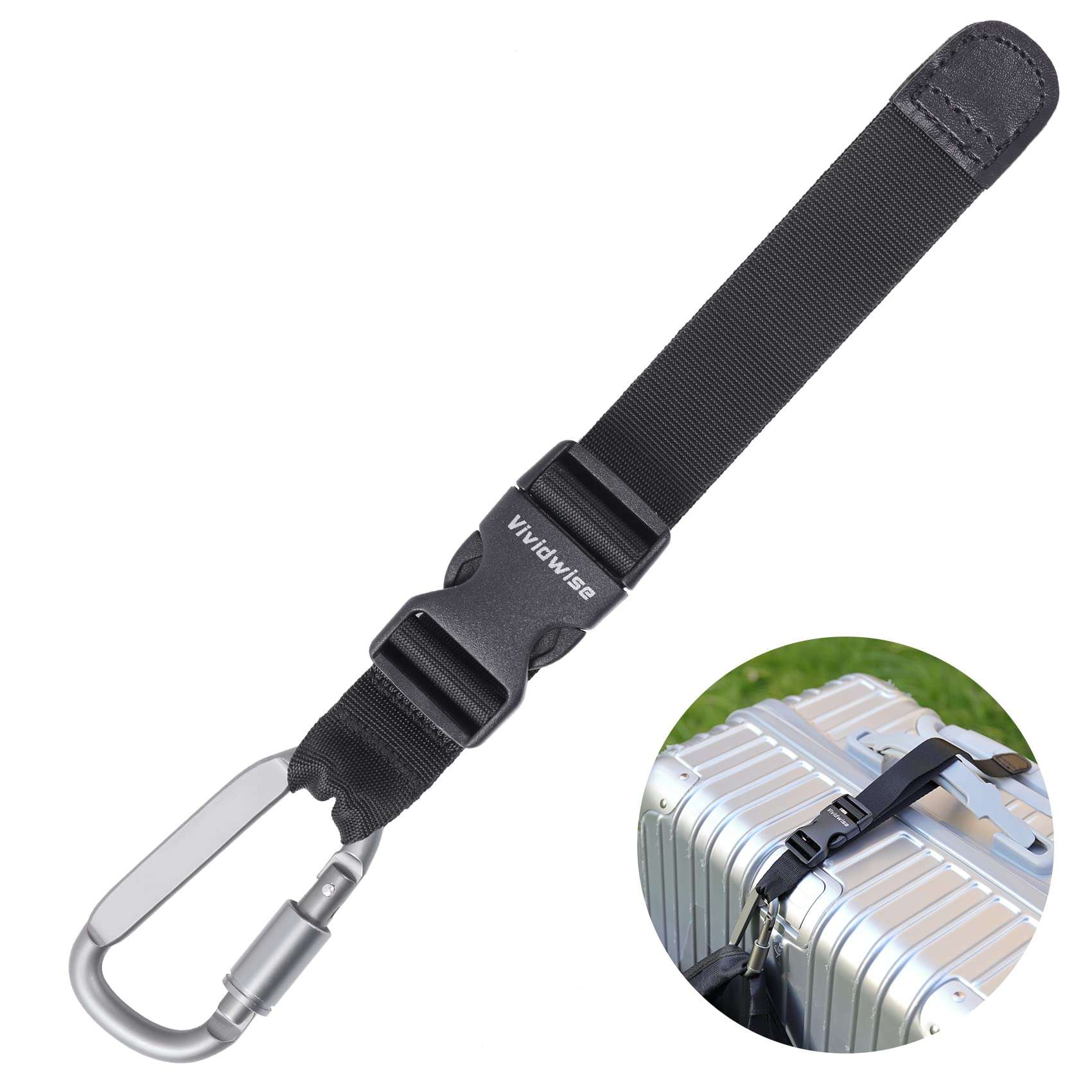 Vividwise Luggage Straps, Add a Bag Luggage Strap Jacket Gripper, Luggage Straps Carry-on Baggage Suitcase Straps Belts Travel Accessories (Black, Hook x 1) - Image 1