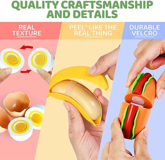 100 PCS Cutting Play Food Toy for Kids Kitchen, Pretend Food Toys for Toddlers, Play Kitchen Toys Accessories with 2 Baskets, Fake Food/Fruit/Vegetable, Birthday Gifts for 3 4 5 Years Old Boys Girls - Image 5