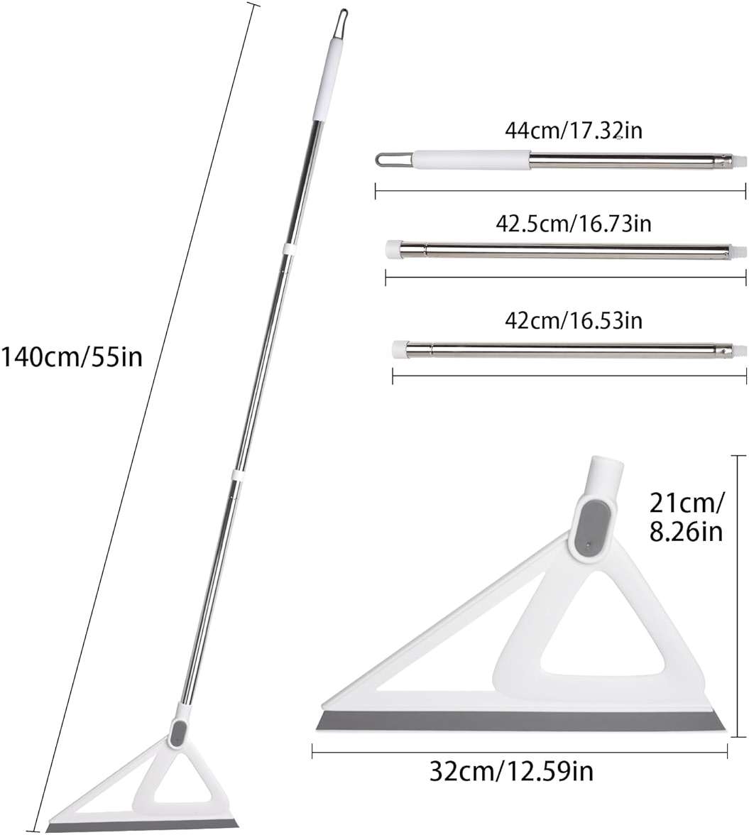 XXFLOWER Multifunction Silicone Broom，Squeegee Broom Sweeping Water and Pet Hair，Rubber Broom Sweeper for Floor Bathroom Kitchen Shower，Rugs，Glass Windows（White） - Image 3