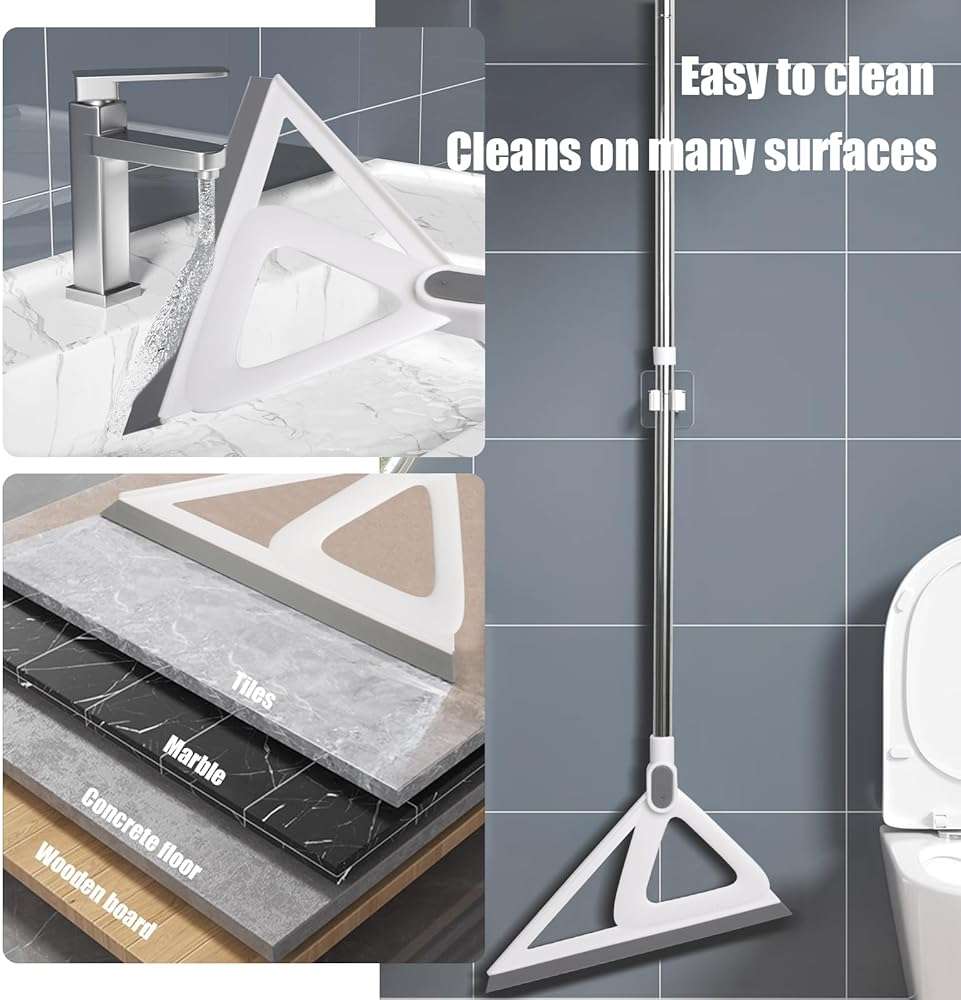 XXFLOWER Multifunction Silicone Broom，Squeegee Broom Sweeping Water and Pet Hair，Rubber Broom Sweeper for Floor Bathroom Kitchen Shower，Rugs，Glass Windows（White） - Image 6