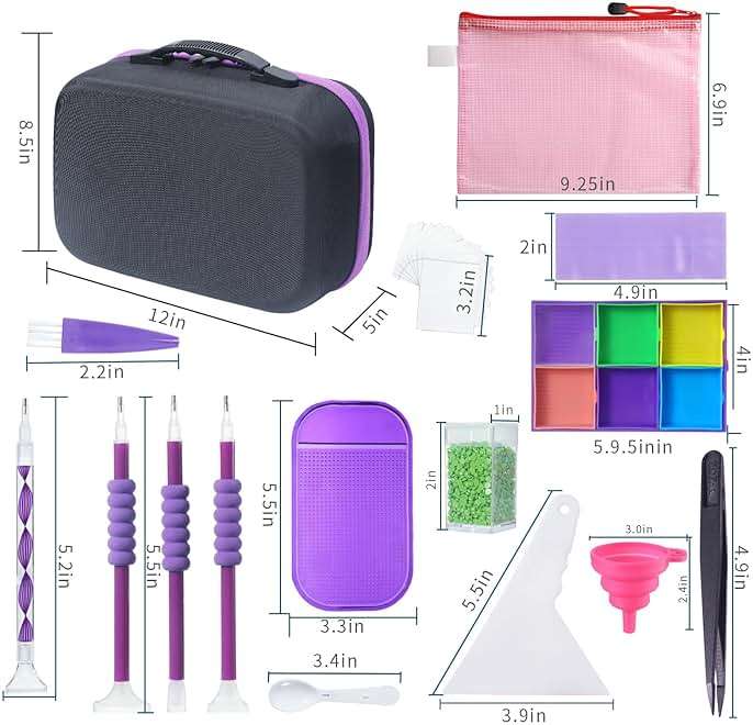 Douorgan Diamond Painting Storage Containers Diamond Painting Accessories and Tools Portable Organizer Shockproof Diamond Art Storage Case Jewelry Beads Storage Box (104 Square Jars) - Image 3