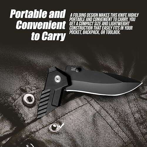 AOSILEY Pocket Folding Knife with Stainless Steel Point Lock Blade Knives and Lightweight Lockback Multi-Tool for Camping, Outdoor, Hunting，Survival and EDC - Image 3