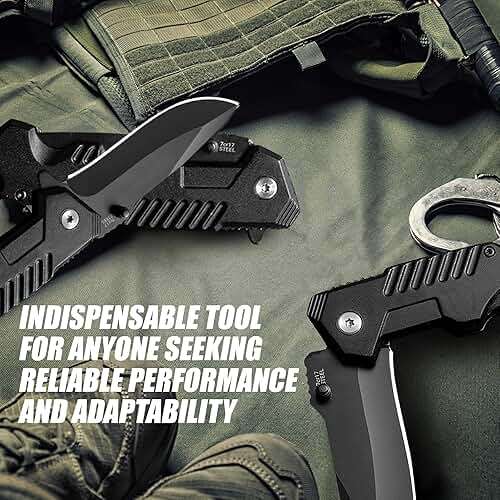 AOSILEY Pocket Folding Knife with Stainless Steel Point Lock Blade Knives and Lightweight Lockback Multi-Tool for Camping, Outdoor, Hunting，Survival and EDC - Image 7
