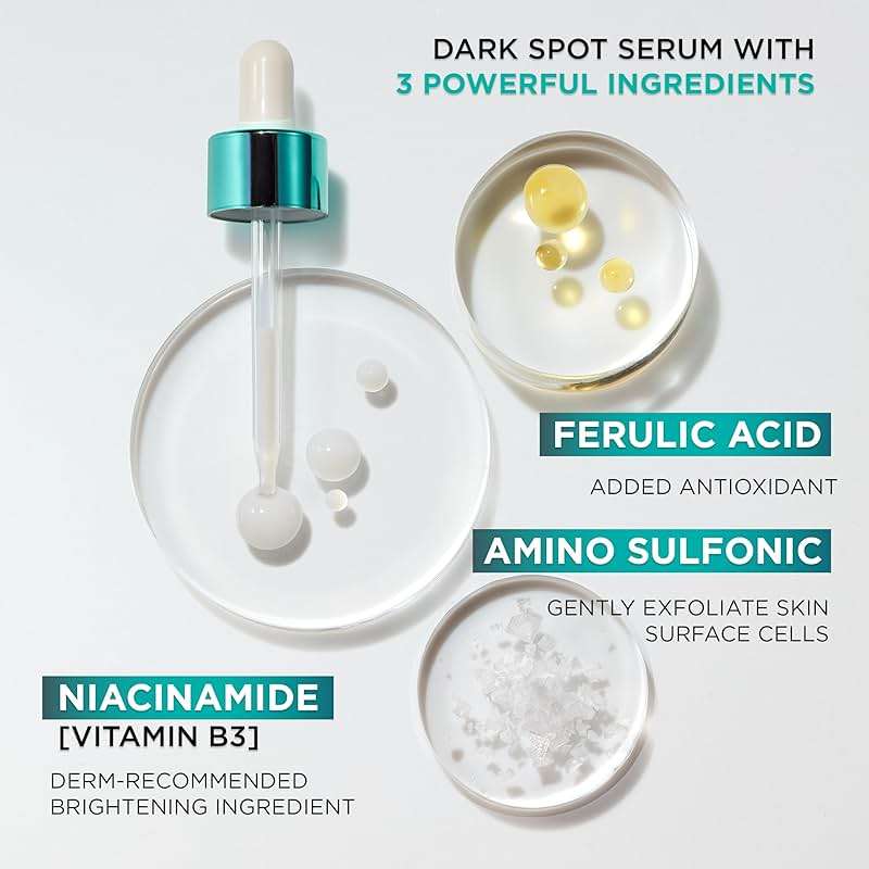L’Oréal Paris Bright Reveal 12% [Niacinamide + Amino Sulfonic + Ferulic] Dark Spot Serum 1oz + Moisturizer Sample - Image 3