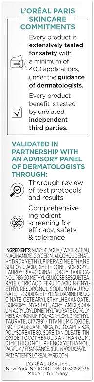 L’Oréal Paris Bright Reveal 12% [Niacinamide + Amino Sulfonic + Ferulic] Dark Spot Serum 1oz + Moisturizer Sample - Image 9