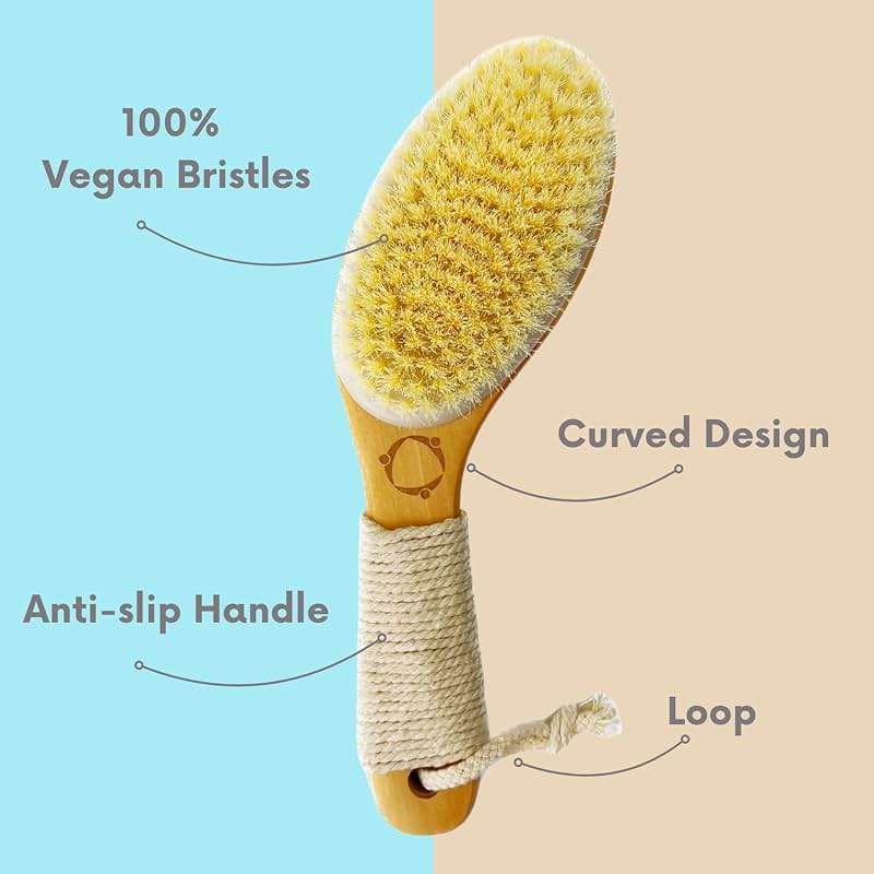 Dry Brushing Body Brush for Lymphatic Drainage-Vegan Dry Brush with Contoured Non-Slip Handle +Wood Therapy Massage Tools. Maderoterapia Kit, Gua Sha, Anti-Cellulite, Body Sculpting, Sensitive Skin - Image 3