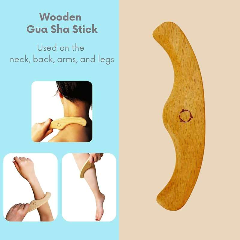 Dry Brushing Body Brush for Lymphatic Drainage-Vegan Dry Brush with Contoured Non-Slip Handle +Wood Therapy Massage Tools. Maderoterapia Kit, Gua Sha, Anti-Cellulite, Body Sculpting, Sensitive Skin - Image 5