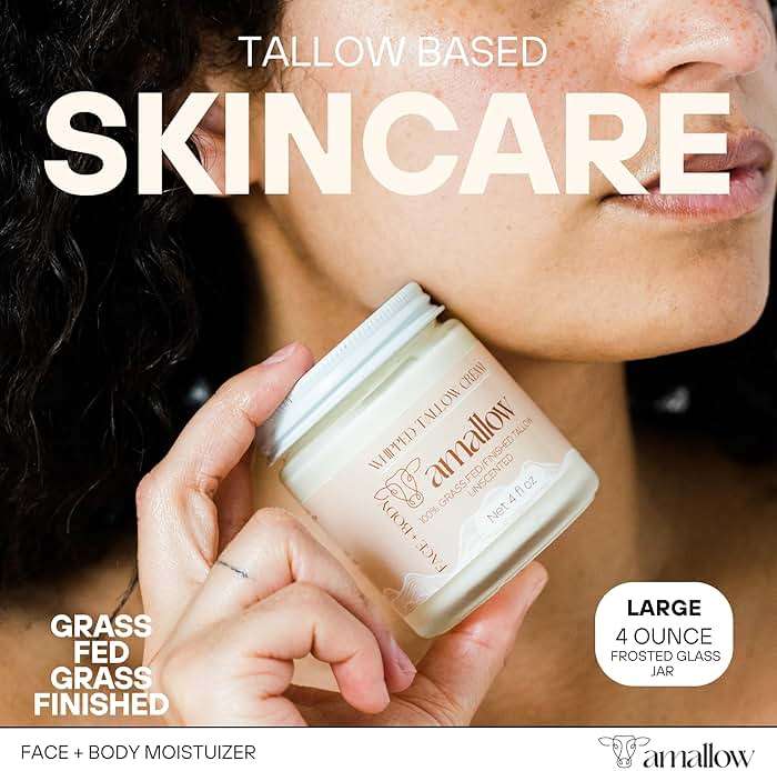 Amallow 100% Grass Fed Beef Tallow for Skin Care - Face + Body - Whipped Moisturizer for Sensitive Skin - Natural Lotion, 4 FL. oz. (Unscented) - Image 2