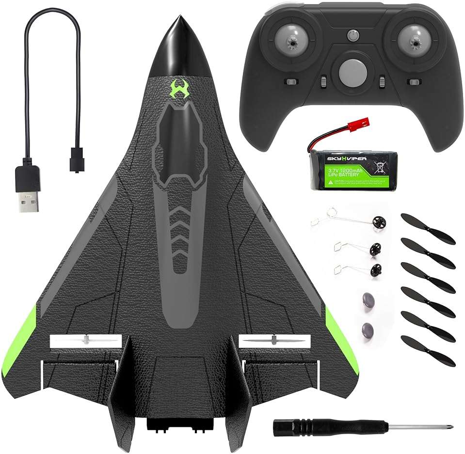 Sky Viper Vector Performance RC Plane, up to 45 MPH, 1-Touch Stunts, Rechargeable Battery - Image 4