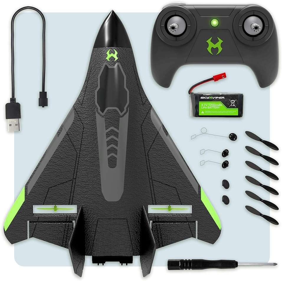 Sky Viper Vector Performance RC Plane, up to 45 MPH, 1-Touch Stunts, Rechargeable Battery - Image 10