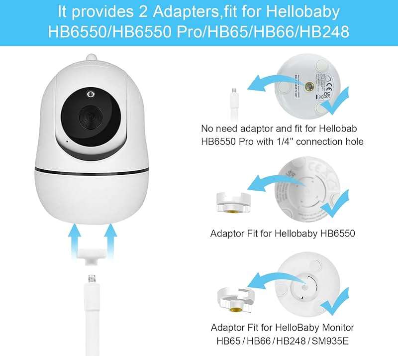 67" Adjustable Height Baby Monitor Floor Stand Holder Compatible with Hellobaby HB6560/HB6550/Pro/HB65/HB66/HB248,ANMEATE,Infant Optics DXR-8 Pro,eufy,Nanit Pro Smart Baby Monitor & Flex Stand - Image 4