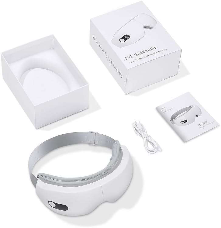 NOWWISH Eye Massager with Heat, Vibration and Bluetooth Music for Migraine Headache Relief, Cordless Heated Eye Mask with 6 Massage Modes, Relaxation -Mothers Day Gifts for Mom Wife -White - Image 7