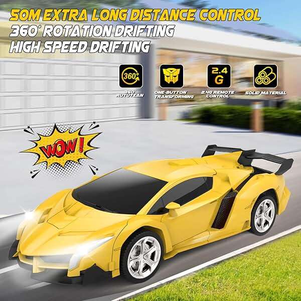Britik Transform Remote Control Car Toy for Kids 4 5 6 7 8, Remote Control Car for Boys 4-7, Transform Cars for Boys 4-6, Toy Car 5 Year Old Boy, Toys for 3 4 5 6 7 8 9 10 11 12 Years Old Boy - Image 7