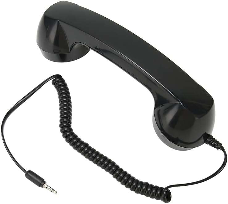 Retro Phone Handset, Handheld Cell Phone Receiver Radiation Proof Operation for Computers (Black) - Image 3
