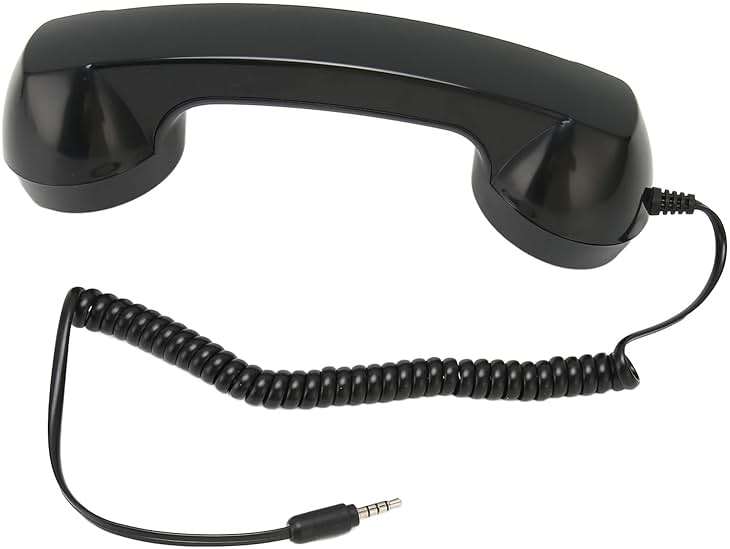 Retro Phone Handset, Handheld Cell Phone Receiver Radiation Proof Operation for Computers (Black) - Image 4