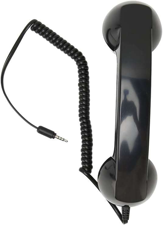 Retro Phone Handset, Handheld Cell Phone Receiver Radiation Proof Operation for Computers (Black) - Image 5