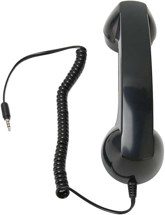 Retro Phone Handset, Handheld Cell Phone Receiver Radiation Proof Operation for Computers (Black) - Image 6
