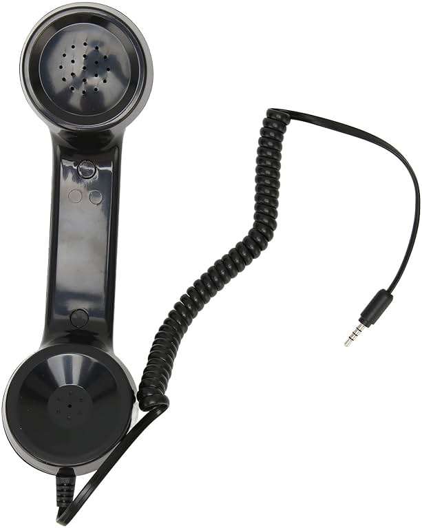 Retro Phone Handset, Handheld Cell Phone Receiver Radiation Proof Operation for Computers (Black) - Image 7
