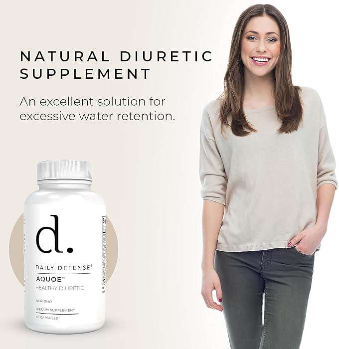Daily Defense Diuretic Pills - Cranberry with Green Tea, Dandelion, Apple Cider Vinegar & More - AQUOE Water Away for Bloating & Fitness - Water Pills - 1 Pack, 60 Count - Image 2