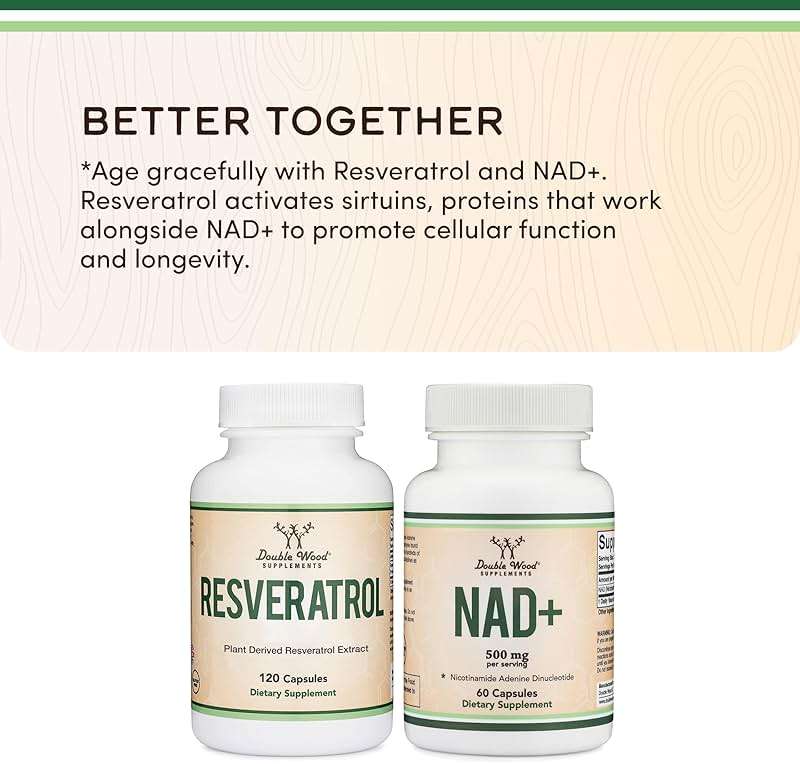 Double Wood Supplements NAD+ Anti Aging & Cell Regeneration | 500mg of 95% Pure NAD Plus Per Serving, 30 Day Supply | Similar to Nicotinamide Riboside | Third Party Tested, Vegan Safe, Non-GMO - Image 7