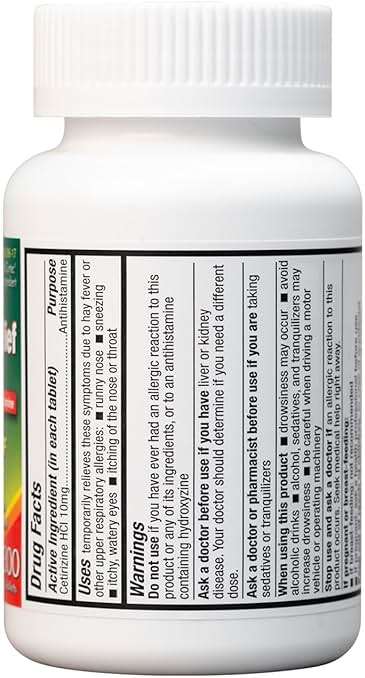 HealthA2Z® Allergy Relief, Cetirizine 10mg, Dye Free, All Day Allergy Relief, Indoor & Outdoor, Relief from Itchy Throat, Sneezing, Runny Noses, 300 Count (Pack of 1), - Image 4