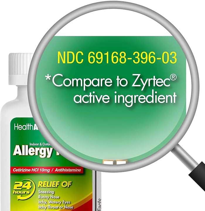 HealthA2Z® Allergy Relief, Cetirizine 10mg, Dye Free, All Day Allergy Relief, Indoor & Outdoor, Relief from Itchy Throat, Sneezing, Runny Noses, 300 Count (Pack of 1), - Image 6