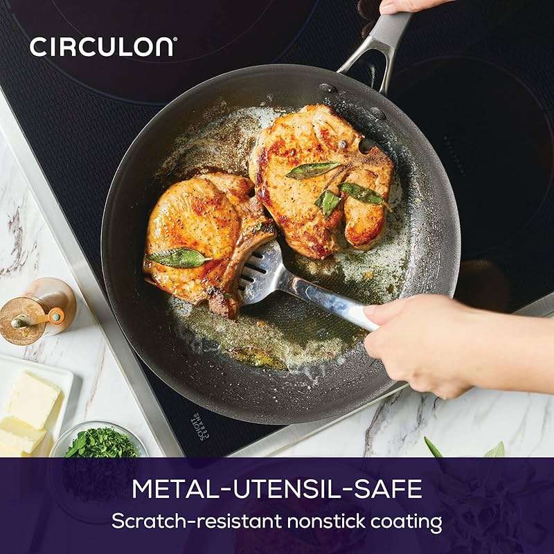 Circulon A1 Series with ScratchDefense Technology Nonstick Induction Frying Pan/Skillet, 12 Inch, Graphite - Image 8
