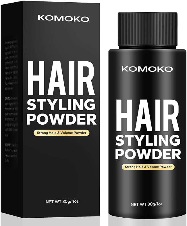 Komoko Hair Styling Powder for Men (0.7 oz) - Instantly Volumizing , Matte Finish Texture, for Strong Hold Natural Look - Image 1