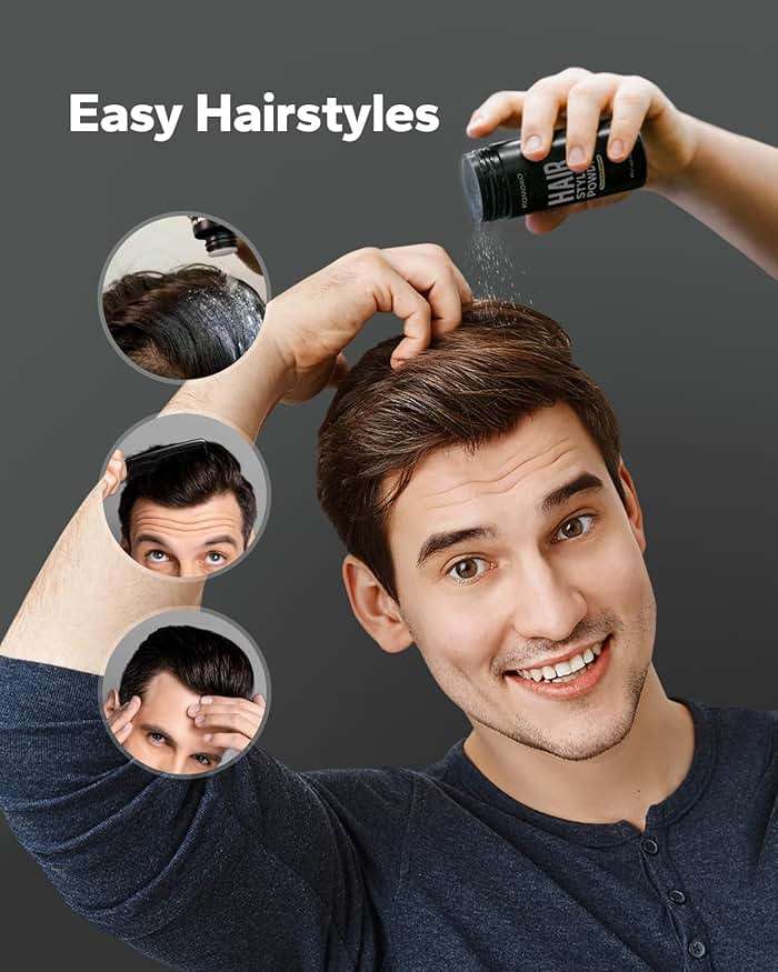 Komoko Hair Styling Powder for Men (0.7 oz) - Instantly Volumizing , Matte Finish Texture, for Strong Hold Natural Look - Image 4