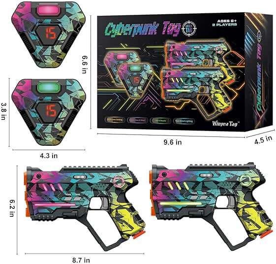 Laser Tag Set of 2, Lazer Tag Game for Kids Indoor & Outdoor Play, Gift Ideas for Kids Teens and Adults, Cool Toys for Teenage Ages 8 9 10 11 12+Year Old Boy & Girls - Image 3